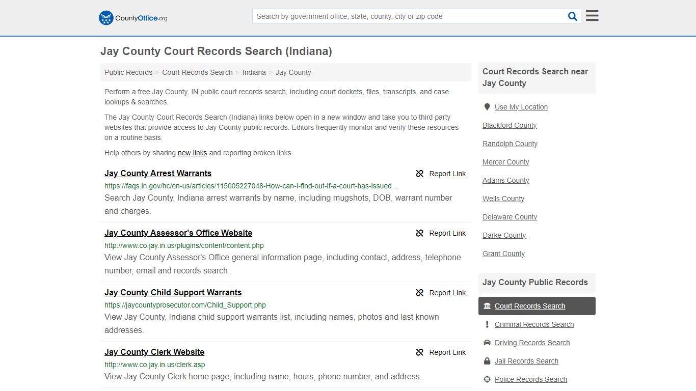 Jay County Court Records Search (Indiana) - County Office