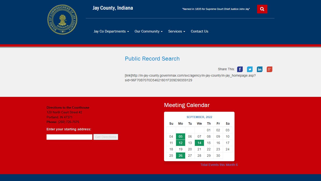Public Record Search - Jay County, Indiana